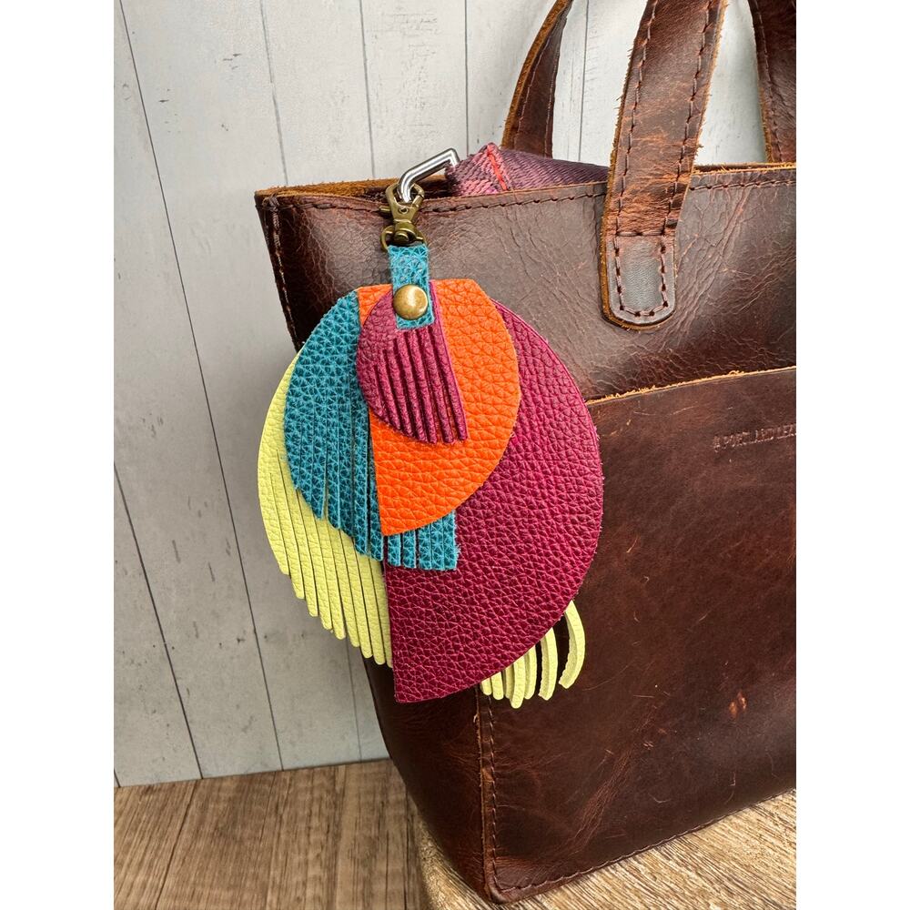 Portland Leather Picasso Tassel Bag Charm Unicorn Picasso Tassel Boho Bag Charm